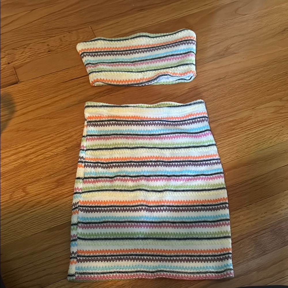 Princess Polly Multi Colored Bandeau Skirt Set